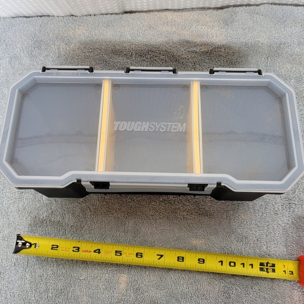 Dewalt ToughSystem Small Tool Organizer Box Clear Lid Black Yellow